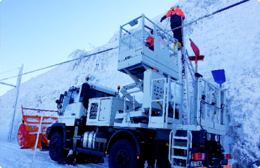 ligne de train neige maintenance g-catline entreprise de maintenance caténaire