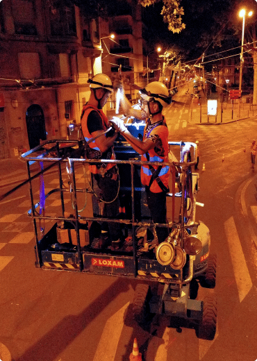 travaux maintenance ligne électrique tram g-catline entreprise de maintenance caténaire